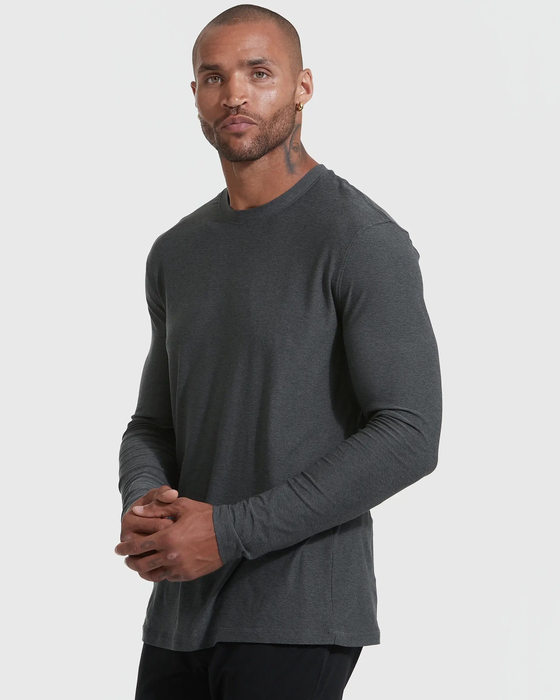 Long Sleeve | Active | Crew Neck | Charcoal Heather Gray