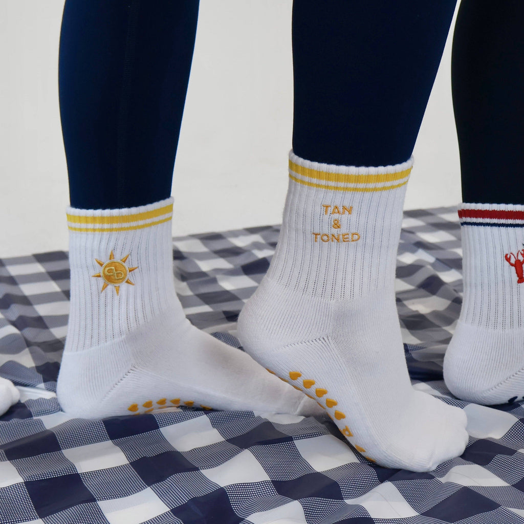 Tan and Toned Grip Socks