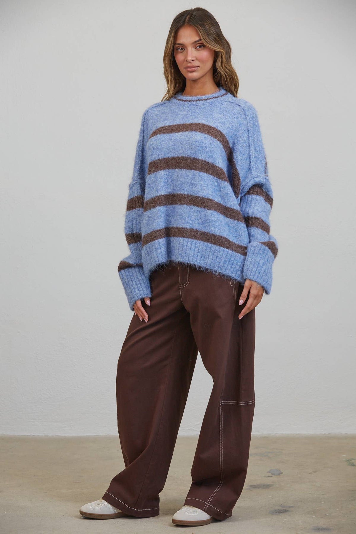 Boyfriend Fit Stripe Sweater