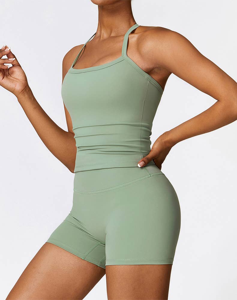 Sage Criss Cross Tank and Short