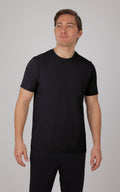 Men's Acid Washing Short Sleeve Crew Neck T shirt: Black