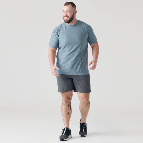 Short Sleeve T-Shirt | Active | Crew Neck | Heather Indigo