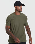 Short Sleeve T-Shirt | Active | Crew Neck | Military Green