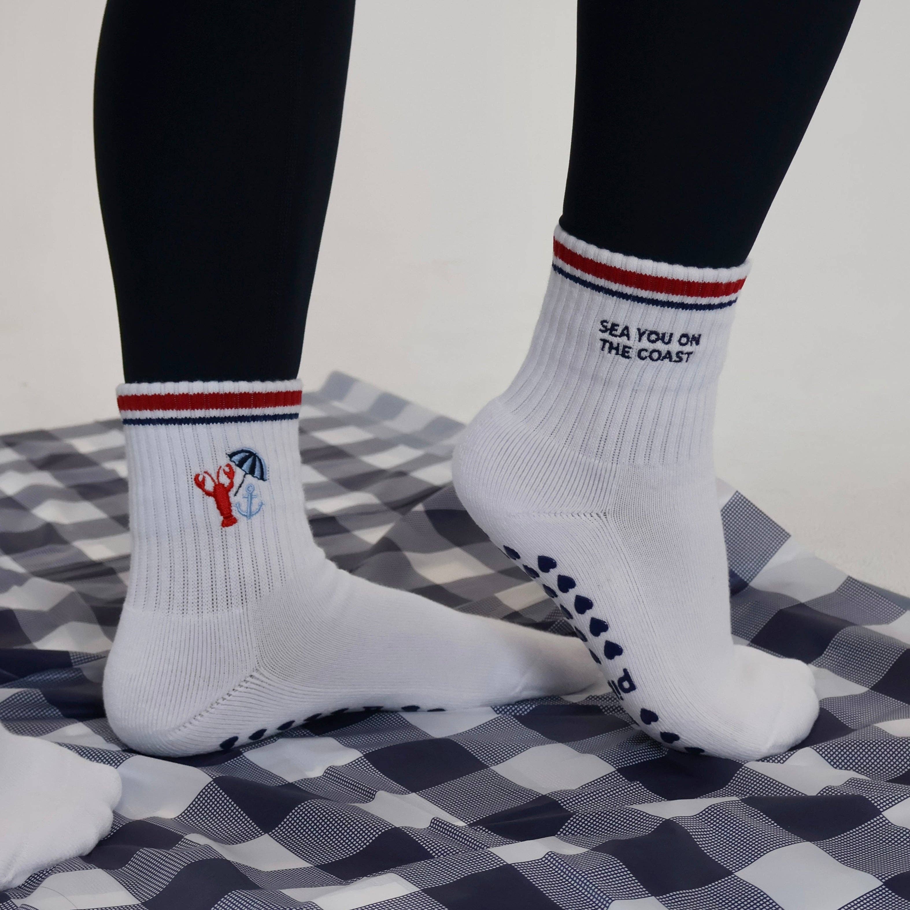 Sea You on the Coast Grip Socks