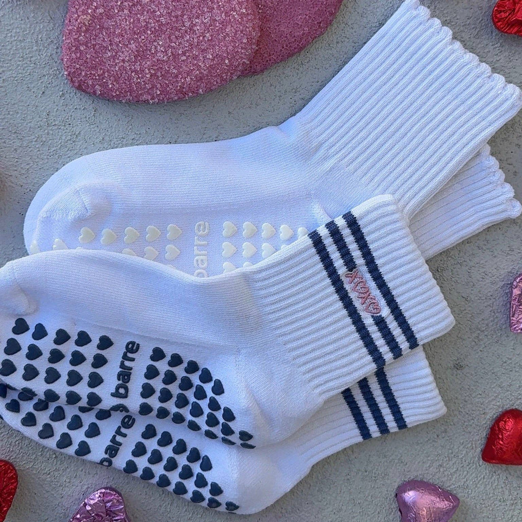 PILA Plain Best Grip Socks - White Ruffle