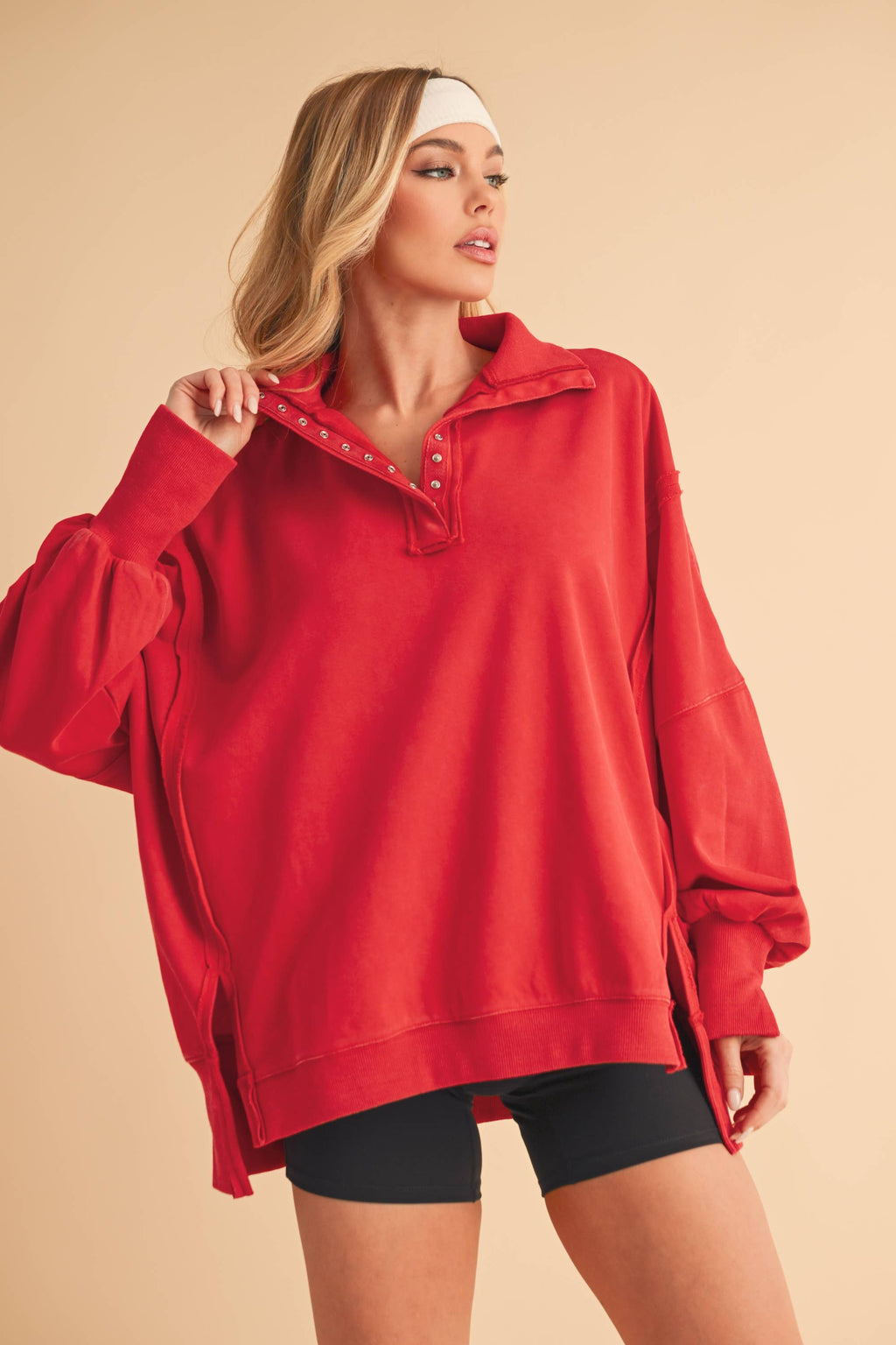 Henley Oversized Sweatshirt