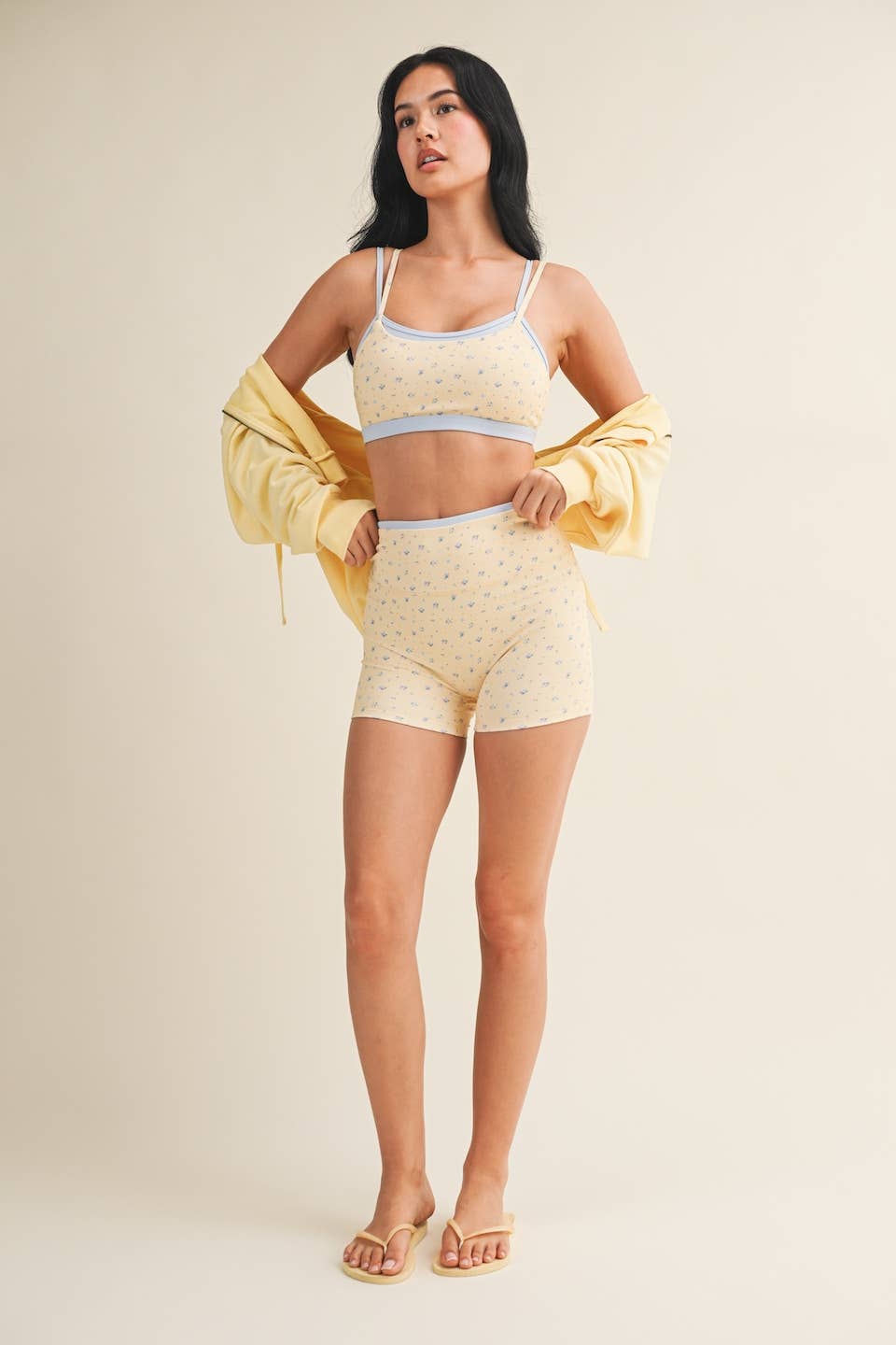 Ditsy Print Double Layered Sports Bra