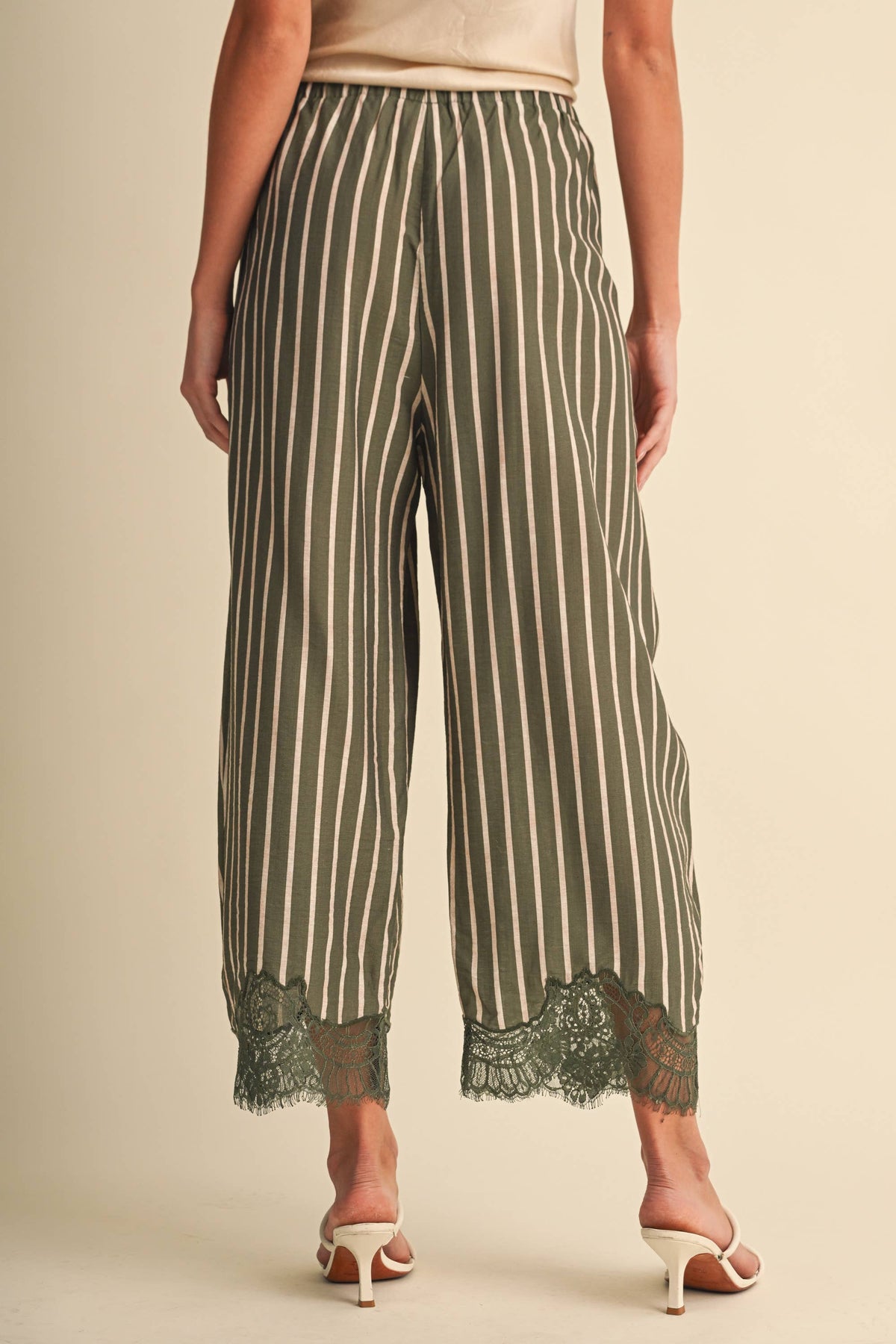 IP1597 LACE HEM STRIPED BARREL CULOTTES