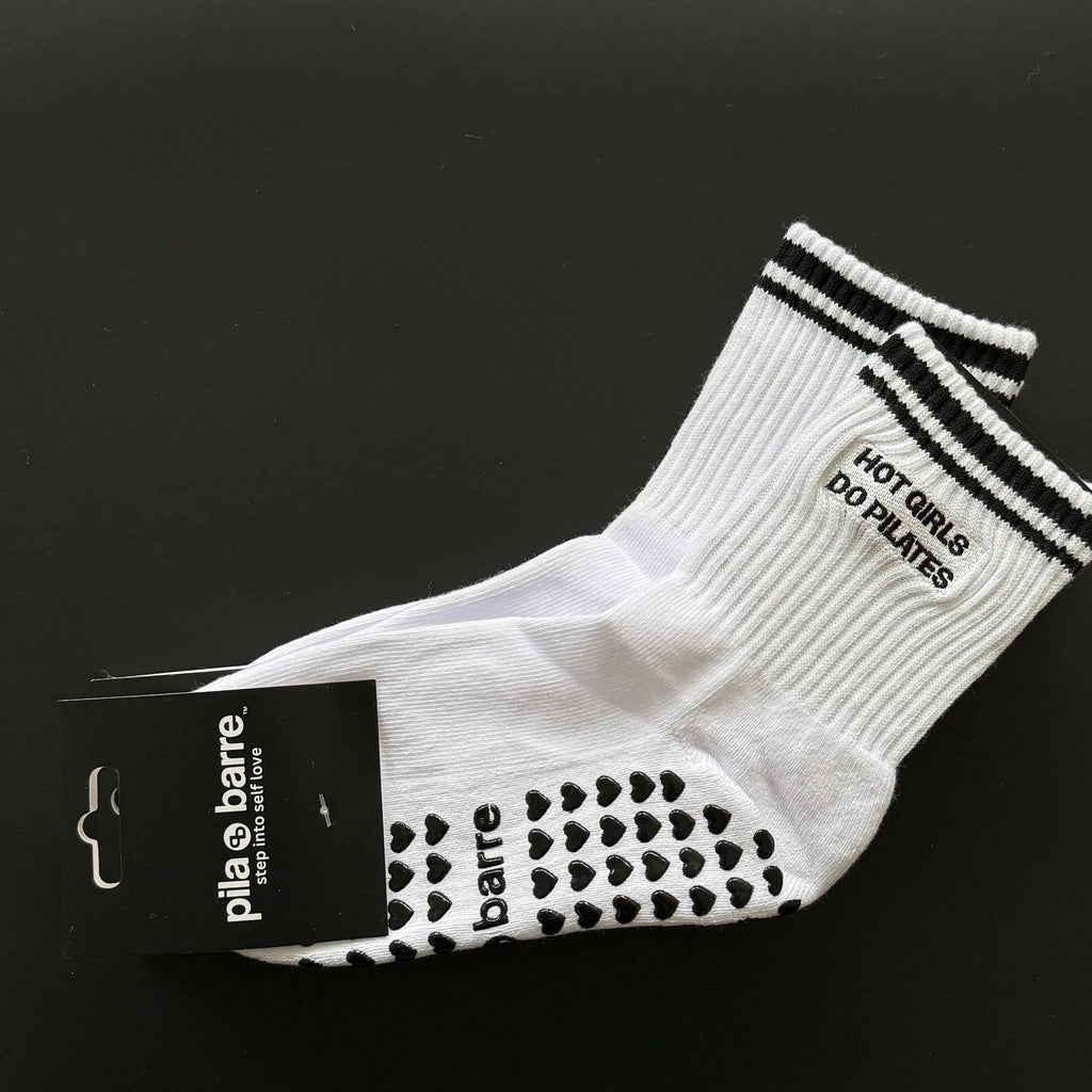 Hot Girls Do PILATES Socks - White/Black