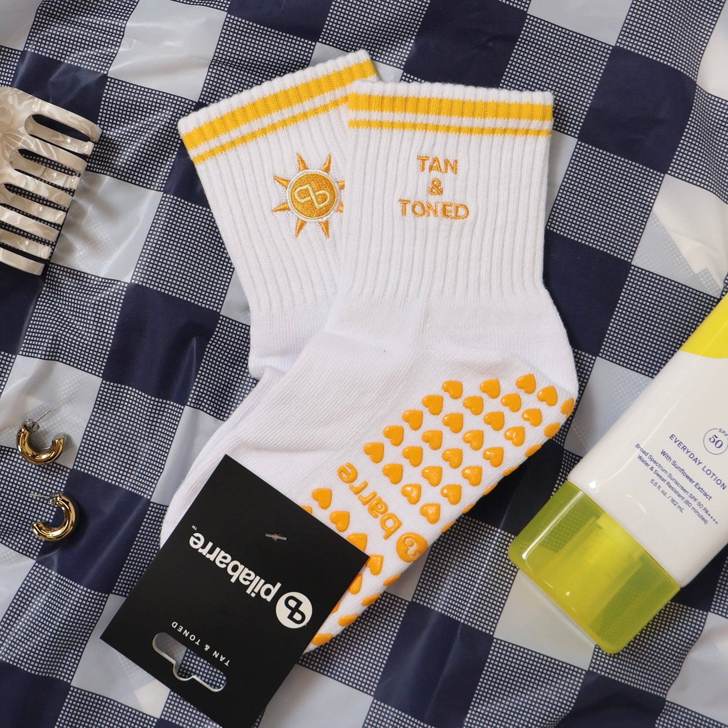Tan and Toned Grip Socks
