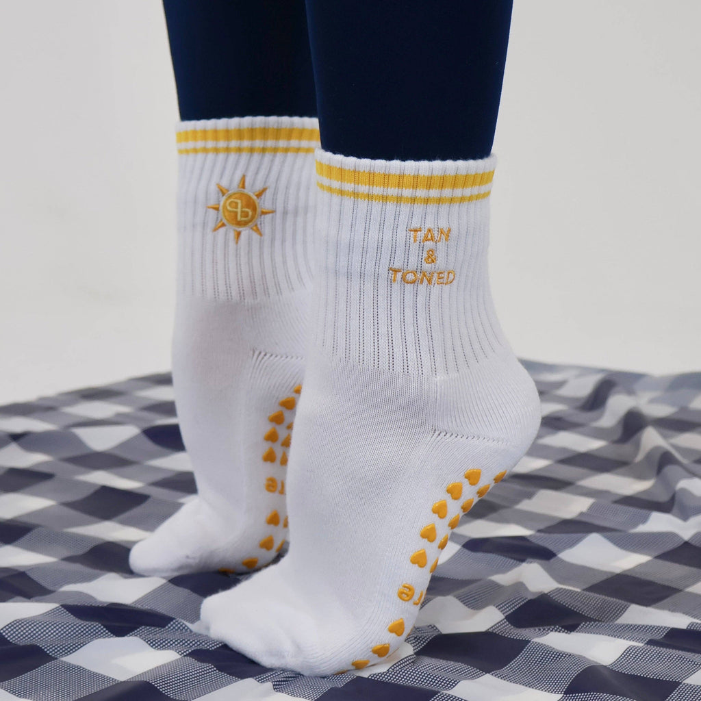 Tan and Toned Grip Socks