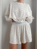 White American Flag Pajama Top and Shorts